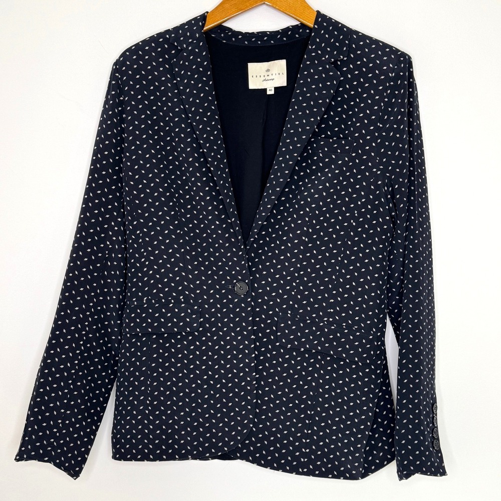 Essentiel Antwerp Silk Blazer Women's Size 40‎ Black